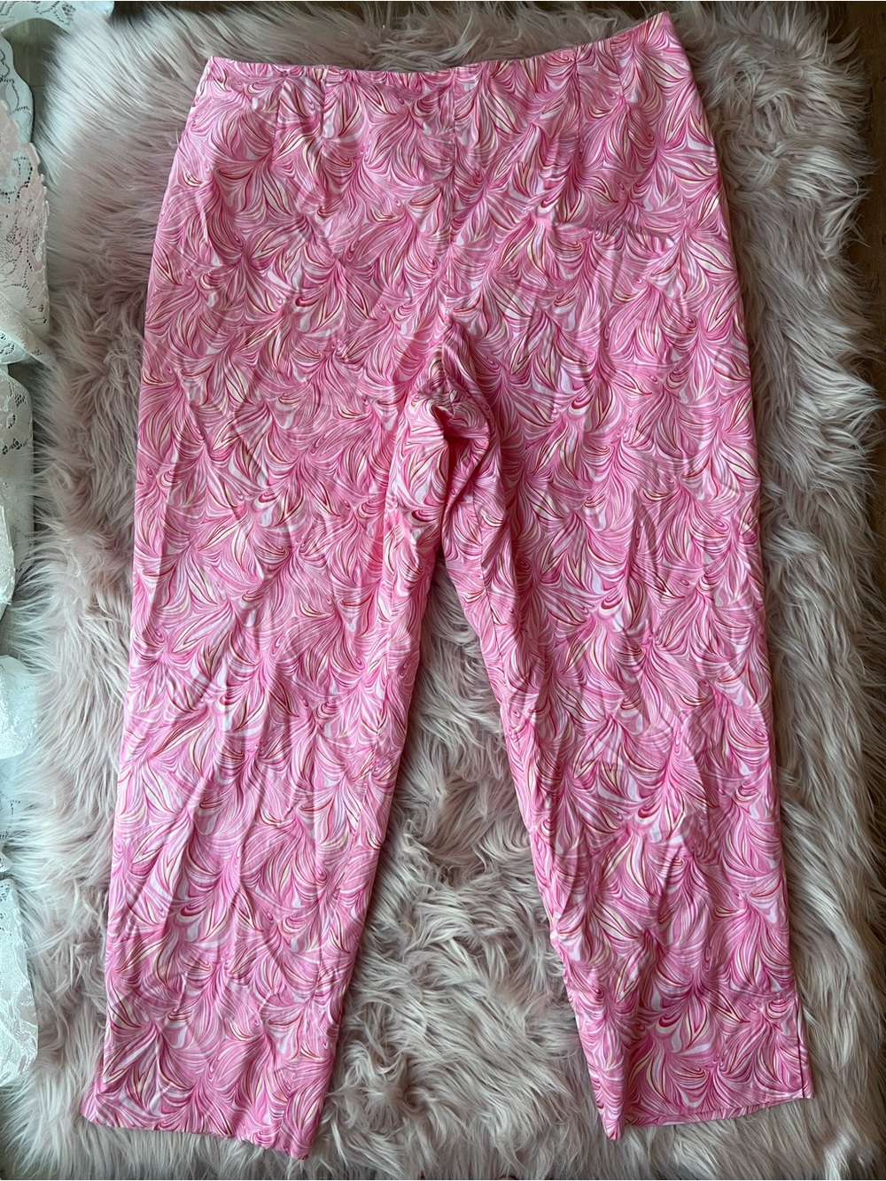 Vintage Talbots Pink Swirl Women's Leggings Plus Size 18